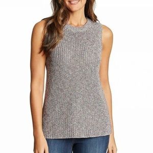 NWOT Ella Moss Marled Ribbed Knit Sleeveless Crewneck Tank Sweater Size Medium
